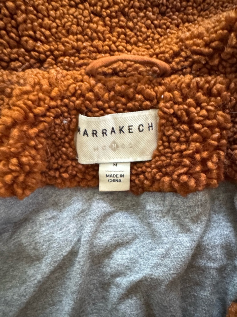 Marrakech Moto Jacket Rust Brown Teddybear M - Picture 3 of 9